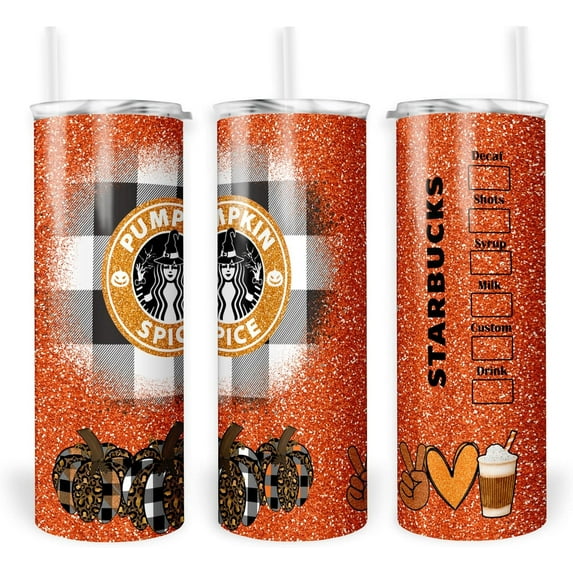 Halloween Tumbler with Lid and Straw Trick Or Treat Coffee Travel Mug Boo Witch Ghost Pumpkin Black Cat Cup Witch Goth Decor Cat Halloween Gifts (Pumkin Spice)
