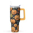 thumbnail image 1 of Halloween Tumbler, Skull Pumpkin Cup 40oz with Handle and Straw Lid, Insulated Gift Travel Mug for Hot Cold Drinks, 1 of 5