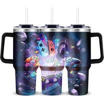 Halloween Tumbler with Handle Gifts for Women - 40oz Halloween Tumbler with Lid and Straw - All Hallows' Eve Present with Pumpkin Spider Bat for Kids