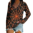 thumbnail image 1 of Halloween Tunic Tops for Women Novelty Bat Print Long Sleeve Fall Tops Spooky Casual Loose Tee Shirts, 1 of 4