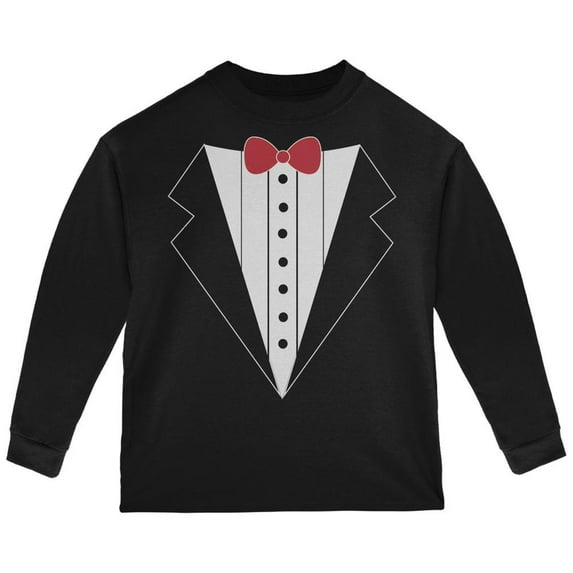 Halloween Tuxedo Costume Black Toddler Long Sleeve T-Shirt - 2T