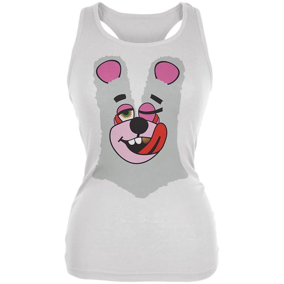 Halloween Twerk Bear White Costume Inspired by Miley Cyrus Juniors Soft Tank Top