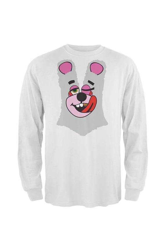 Halloween Twerk Bear White Costume Inspired by Miley Cyrus Mens Long Sleeve T Shirt White 2XL