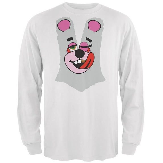 Halloween Twerk Bear White Costume Inspired by Miley Cyrus Mens Long Sleeve T Shirt White X-LG