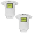 thumbnail image 1 of Halloween Twins Player 1 and 2 Costume Soft Twins Baby One Piece White 0-3 M, 1 of 1