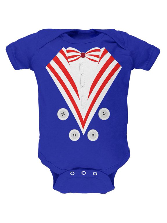 Halloween Uncle Sam Costume Soft Baby One Piece Royal 3-6 M