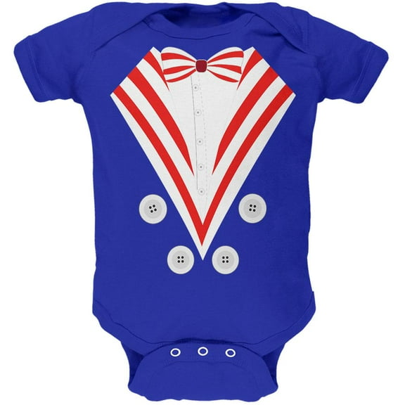 Halloween Uncle Sam Costume Soft Baby One Piece Royal 9-12 M