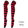 thumbnail image 1 of Halloween Under $ 5 Stockings Women Cotton Over The Knee Socks Striped Tube Stockings for Holiday Wear Wine Stockings, 1 of 4