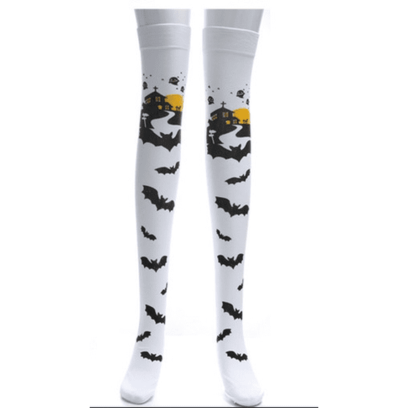 Halloween Under $ 5 Stockings Women Holiday Stripe Over Knee Socks Outfit Party Dress Up Accessories Gift White Stockings