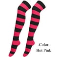 thumbnail image 1 of Halloween Under $ 5 Stockings Womens Long Tube Socks Colorful Stripe Print Fancy Dress Party and Gifts Hot Pink Stockings, 1 of 4