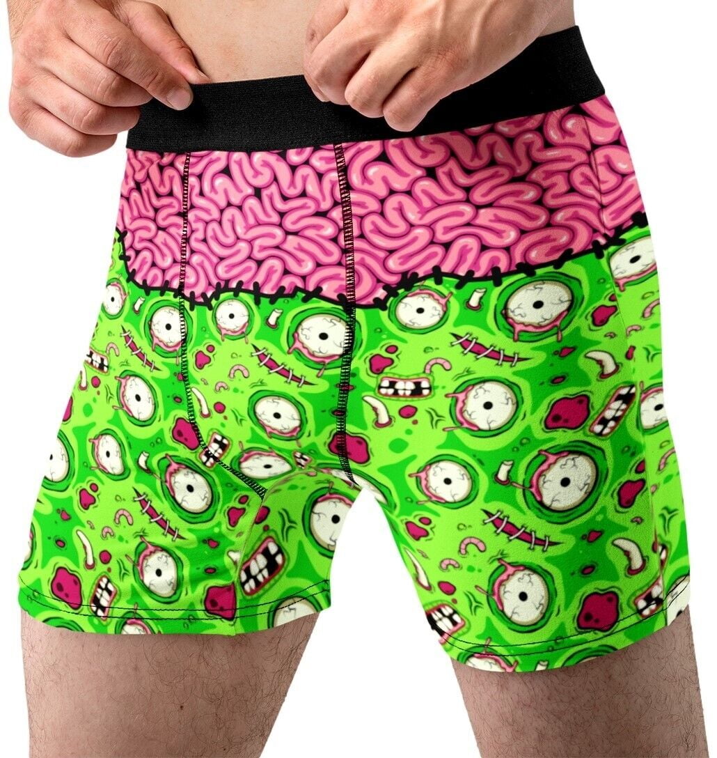 Halloween Underwear Zombie Brains Spooky Fun Horror Novelty Boxer