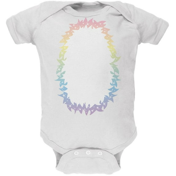 Halloween Unicorn Costume Rainbow Pony Soft Baby One Piece White 3 Month