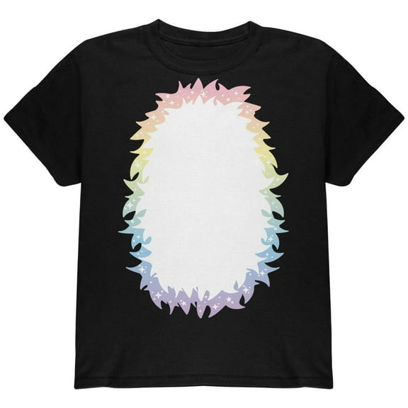 Halloween Unicorn Costume Rainbow Pony Youth T Shirt Black YLG