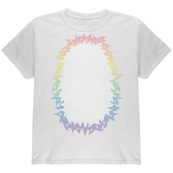 Halloween Unicorn Costume Rainbow Pony Youth T Shirt White YMD