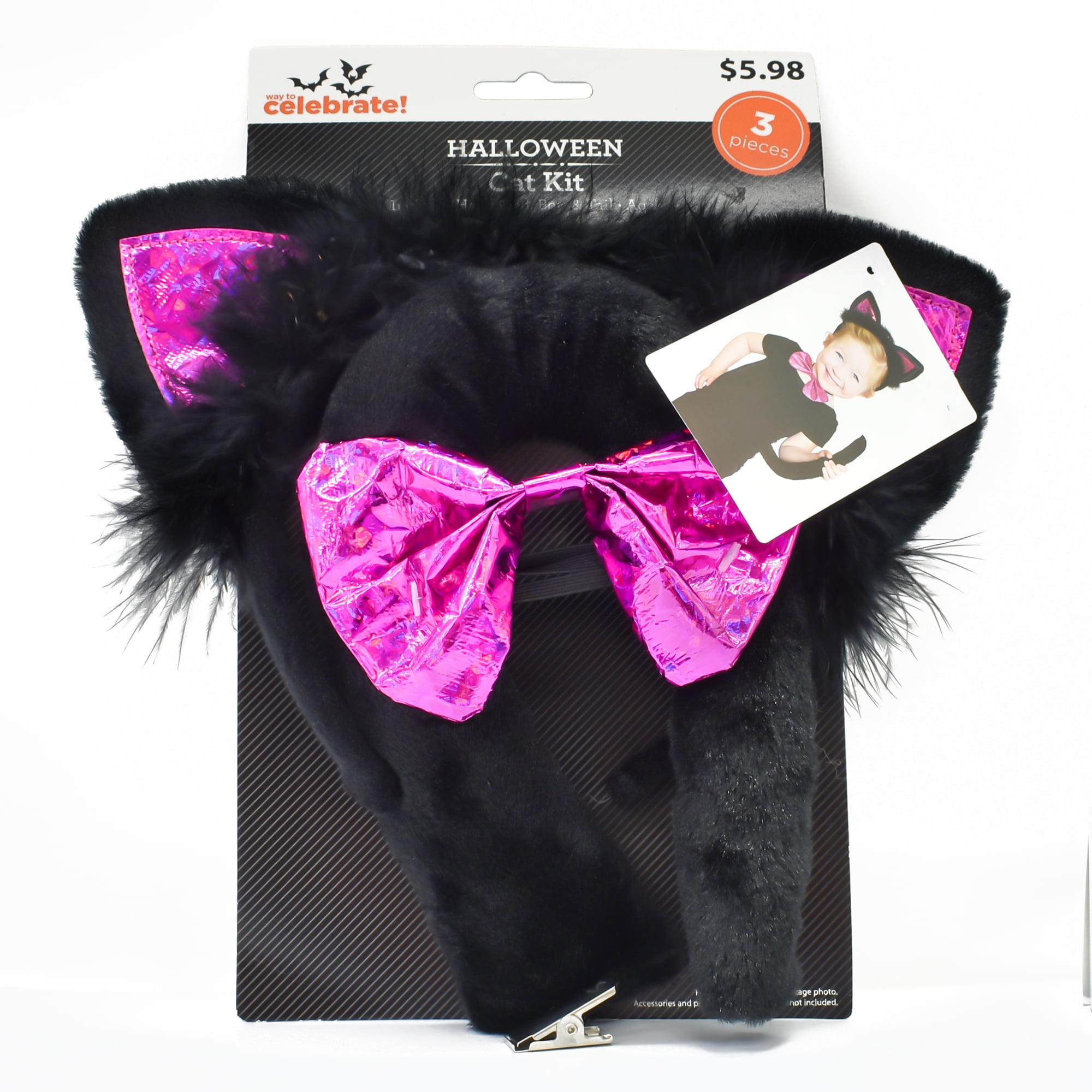 Halloween Unisex Black Cat Costume Accessory Set, by Way To Celebrate
