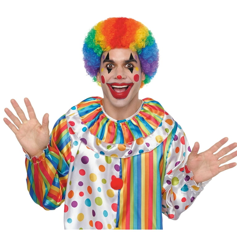 Halloween Unisex Colorful Clown Costume Wig Multi Color by Way to Celebrate Walmart