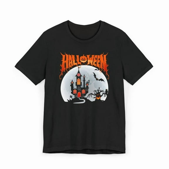 Halloween Unisex Jersey T-Shirt, Spooky Graphic Tee, Halloween Costume Top, Fall Apparel, Trick or Treat Shirt