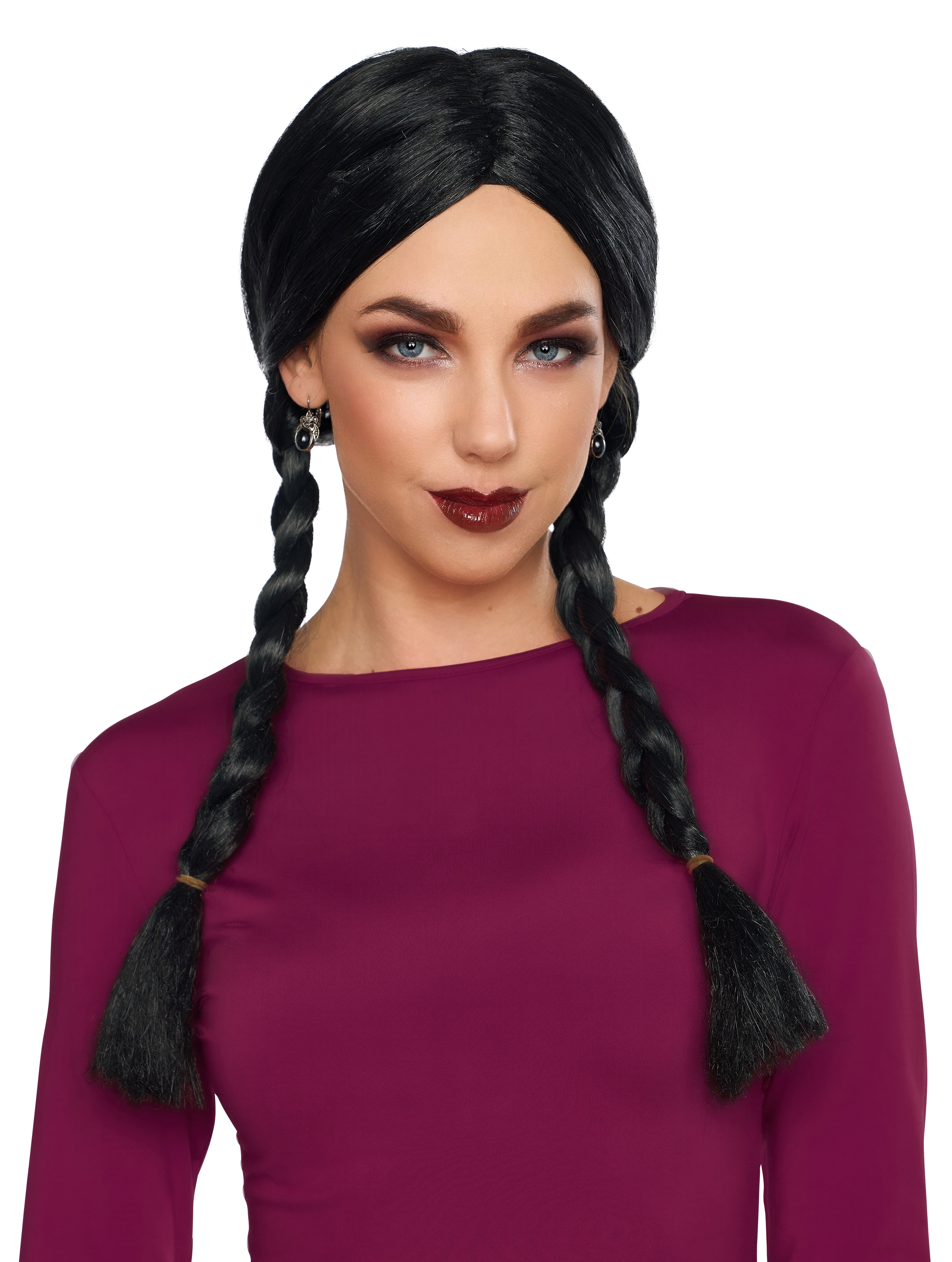 Halloween Unisex Long Pigtail Costume Wig, Black, by Way to Celebrate