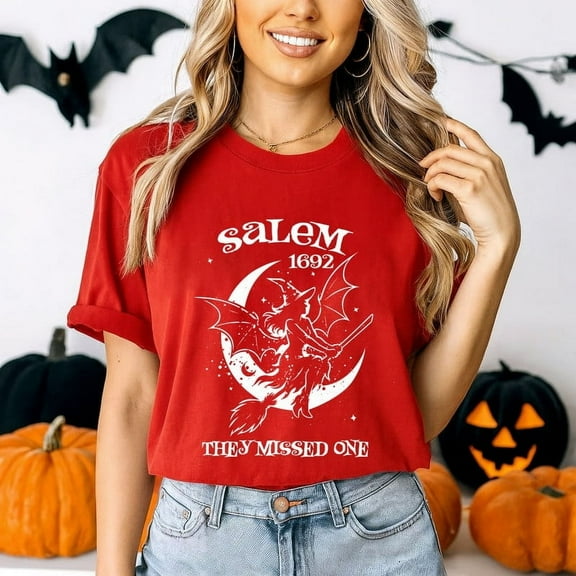 Halloween Unisex Salem 1692 Witch Moon Graphic Cotton Tee – Gift for Halloween