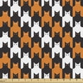 thumbnail image 1 of Ambesonne Halloween Fabric by the Yard Upholstery, Catstooth Pattern, 2 Yards, Orange Black White, 1 of 4