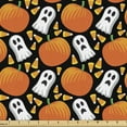 thumbnail image 1 of Halloween Upholstery Fabric by the Yard, Repetitive Spooky Elements Ghost and Pumpkins, Decorative Fabric for DIY and Home Accents, 5 Yards, Marigold Fern Green by Ambesonne, 1 of 4
