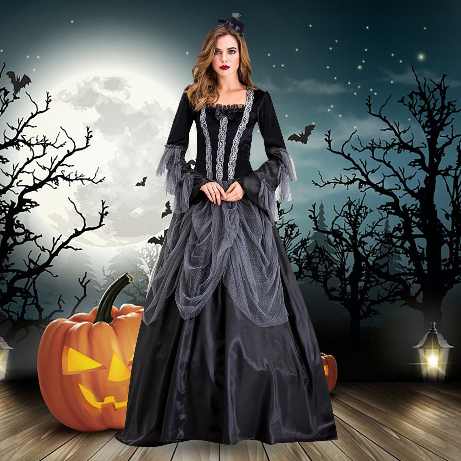 Black gothic halloween dress online