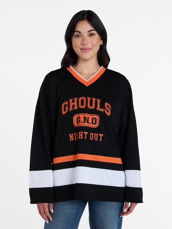 Halloween Women’s V Neck Jersey by Way To Celebrate, Sizes XS-4X
