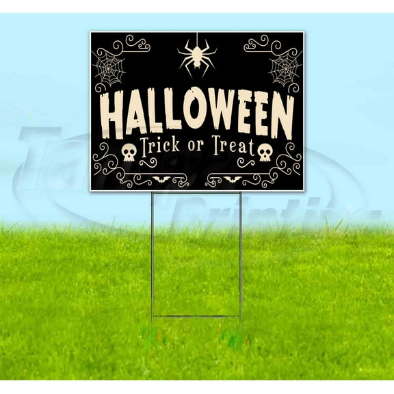 Halloween V3 (18" x 24") Yard Sign, Includes Metal Step Stake