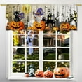 thumbnail image 1 of Halloween Valance Curtain for Kitchen-Halloween Decorations Window Valance for Living Room Bedroom Scroll -Pumpkin Black Cat Ghost Decor Rod Pocket Valances-Window Treatment Valance 18X54, 1 of 5