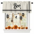 thumbnail image 1 of Halloween Valances for Windows Boo Cobweb Window Curtain Rod Pocket Black Stripes Retro Holiday Window Treatment Decor Valances for Kitchen Living Room Bedroom 54x18in, 1 of 7