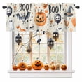thumbnail image 1 of Halloween Valances for Windows Grimace Pumpkin Window Curtain Rod Pocket Cartoon Skull Boo Ghost Holiday Window Treatment Decor Valances for Kitchen Living Room Bedroom 54x18in, 1 of 7