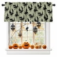 thumbnail image 1 of Halloween Valances for Windows Spooky Black Crow Window Curtain Rod Pocket Sage Green Holiday Window Treatment Decor Valances for Kitchen Living Room Bedroom 42x12in, 1 of 7