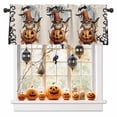 thumbnail image 1 of Halloween Valances for Windows WizardOwl Window Curtain Rod Pocket Jack-O-Lantern Pumpkin Holiday Window Treatment Decor Valances for Kitchen Living Room Bedroom 42x12in, 1 of 7