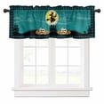 thumbnail image 1 of Halloween Valances for Windows Witch Cat Castle Rod Pocket Curtain Valance Window Treatment Short Curtains for Kitchen Living Room, 54"x18", 1 of 5