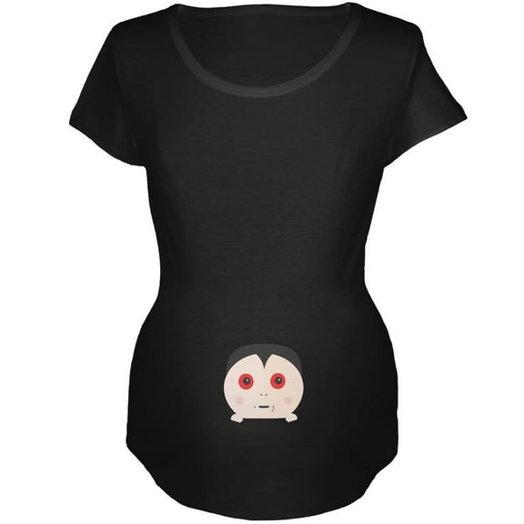 Halloween Vampire Baby Black Maternity Soft T-Shirt - Medium
