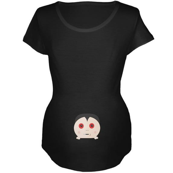 Halloween Vampire Baby Black Maternity Soft T-Shirt - Small