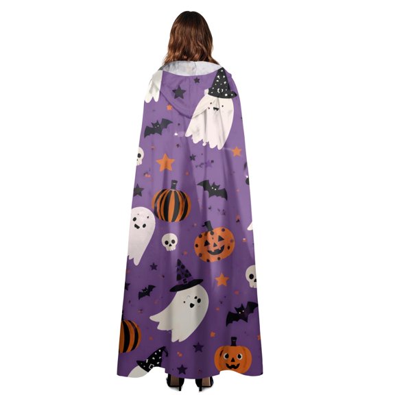 Halloween Vampire Cape Costume Adult Hooded Cloak Full Length Dress Up