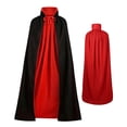 thumbnail image 1 of Halloween Vampire Cloak Costume - Adult Halloween Costume - Double-sided Standing Collar Cloak in Black and Red, 1 of 5