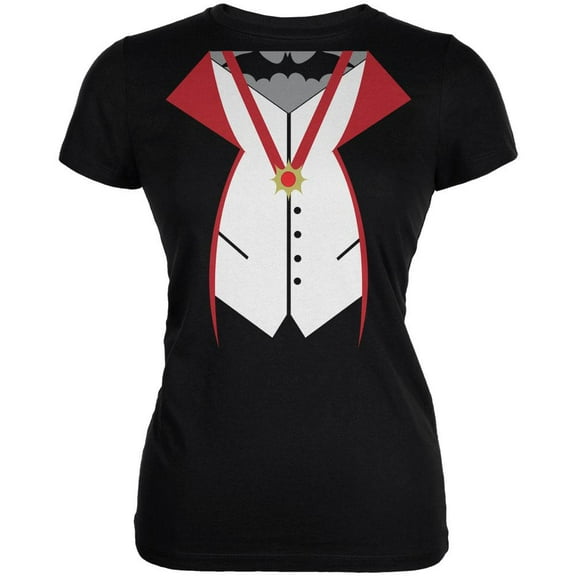 Halloween Vampire Costume Black Juniors Soft T-Shirt - Small