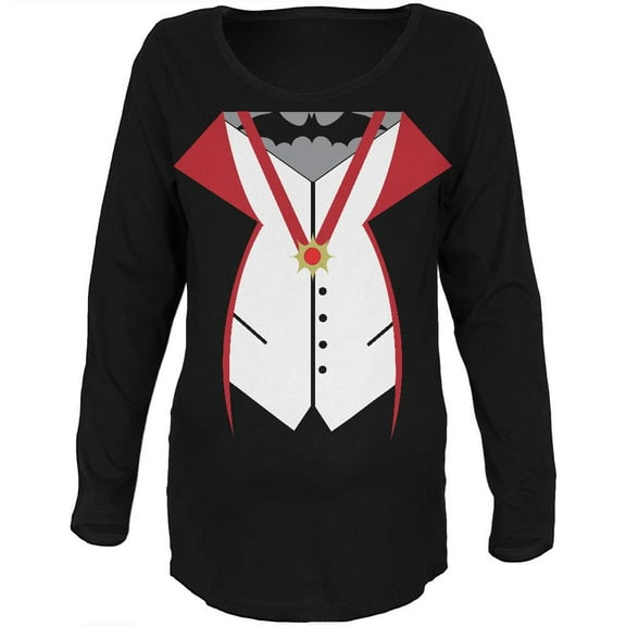 Halloween Vampire Costume Black Maternity Soft Long Sleeve T-Shirt - 2X-Large