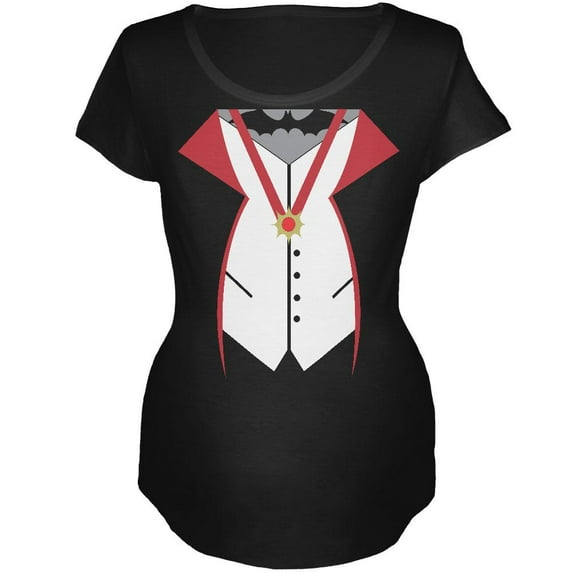 Halloween Vampire Costume Black Maternity Soft T-Shirt - X-Large