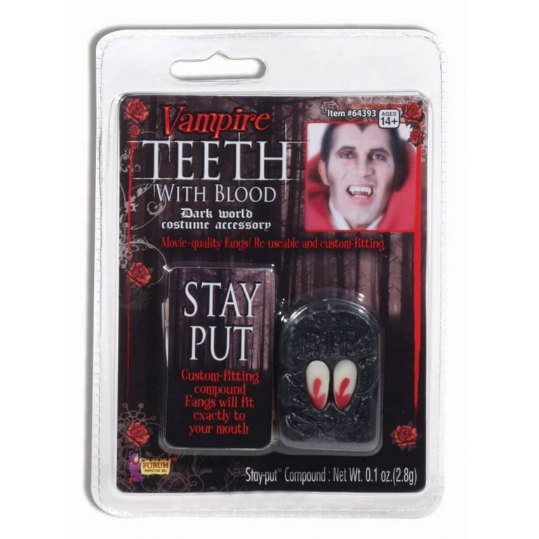 Halloween Vampire Fangs With Blood - Walmart.com