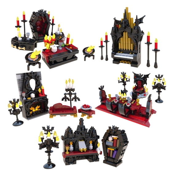Halloween Vampire Furniture Building Blocks Set, Gothic Vampire Castle ...