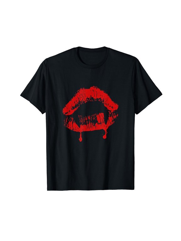 Halloween Vampire Lips funny Costume Shirt Kissing Fangs