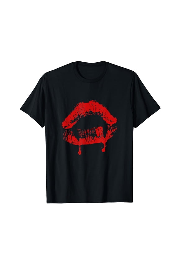 Halloween Vampire Lips funny Costume Shirt Kissing Fangs