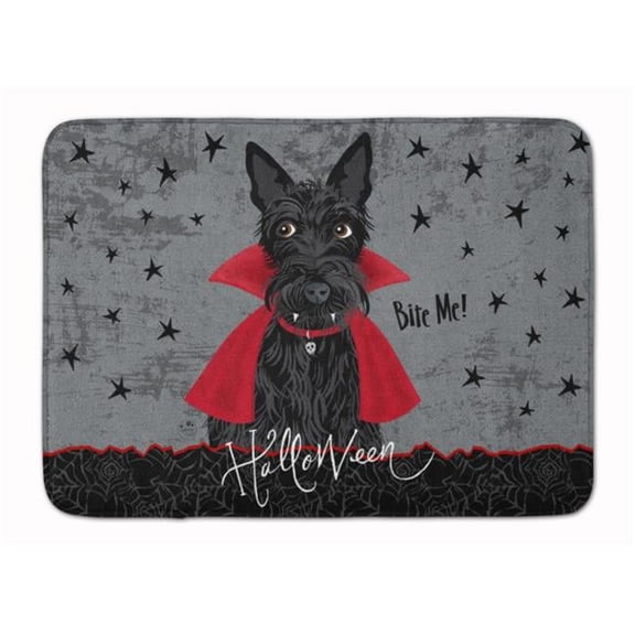 Halloween Vampire Scottie Machine Washable Memory Foam Mat