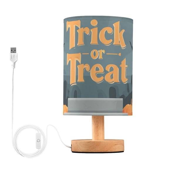 Halloween Vector Poster Trick Or Treat Table Lamp with USB Port LED Warm Light Lamp Night Light Home Decor