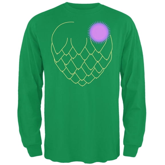 Halloween Vegetable Artichoke Costume Mens Long Sleeve T Shirt Irish Green SM