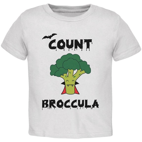 Halloween Vegetable Broccoli Count Broccula Dracula Funny Toddler T Shirt White 4T