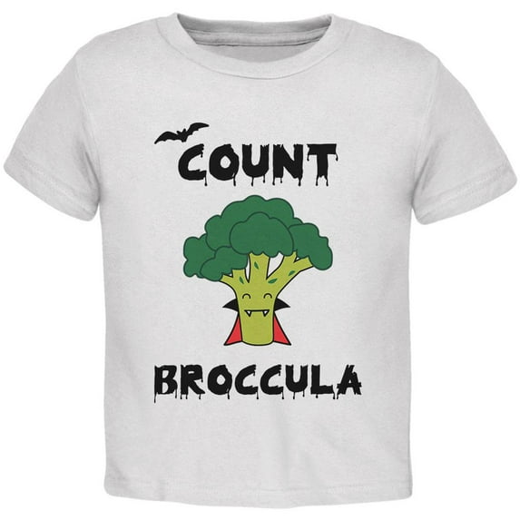 Halloween Vegetable Broccoli Count Broccula Dracula Funny Toddler T Shirt White 5T